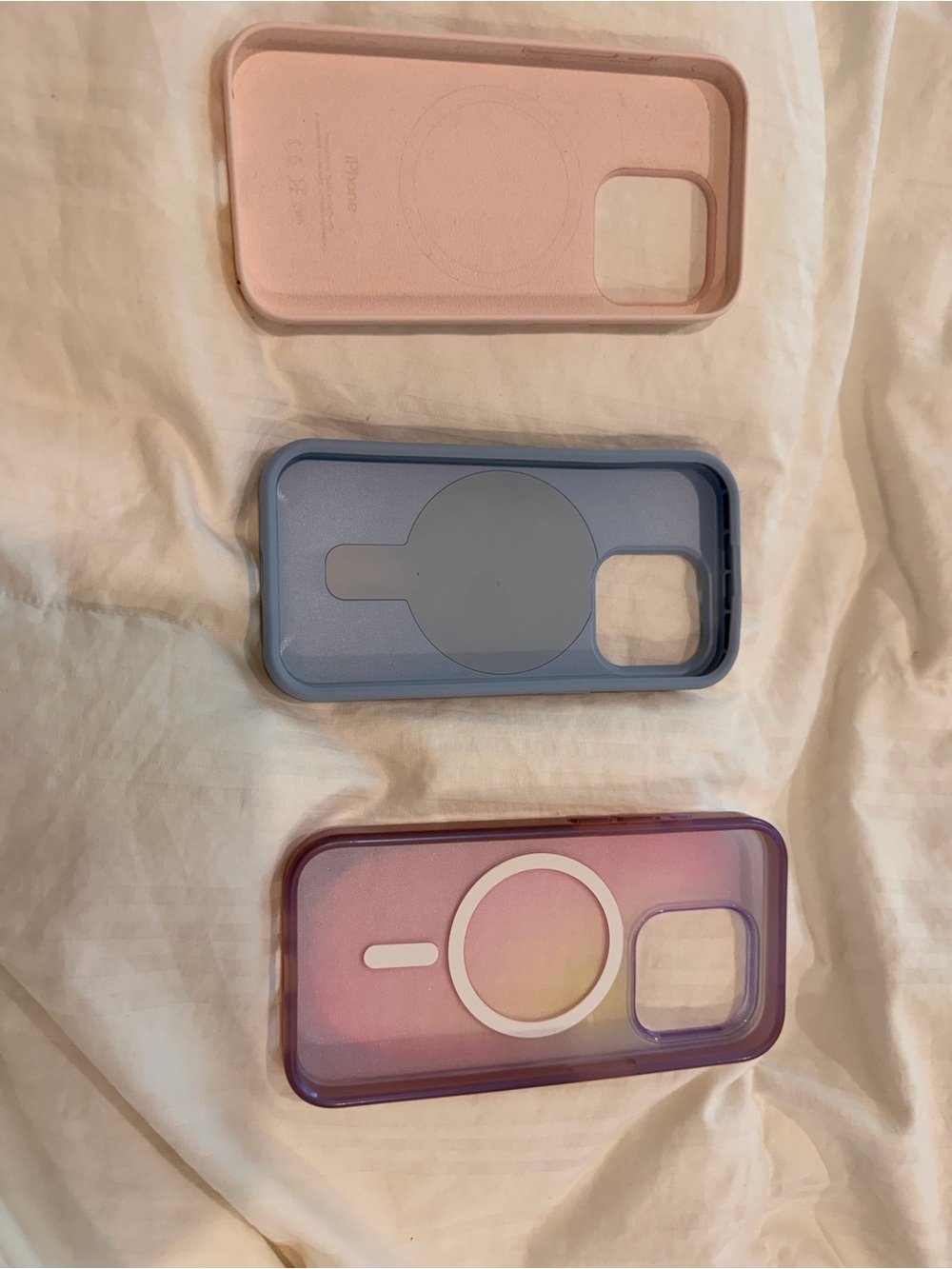 Pink & Blue MagSafe-Compatible Phone Case Bundle iPhone 15 Pro